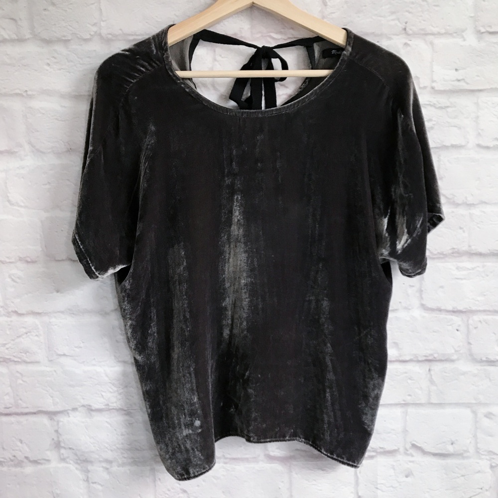 Madewell Velvet Bow-back Top